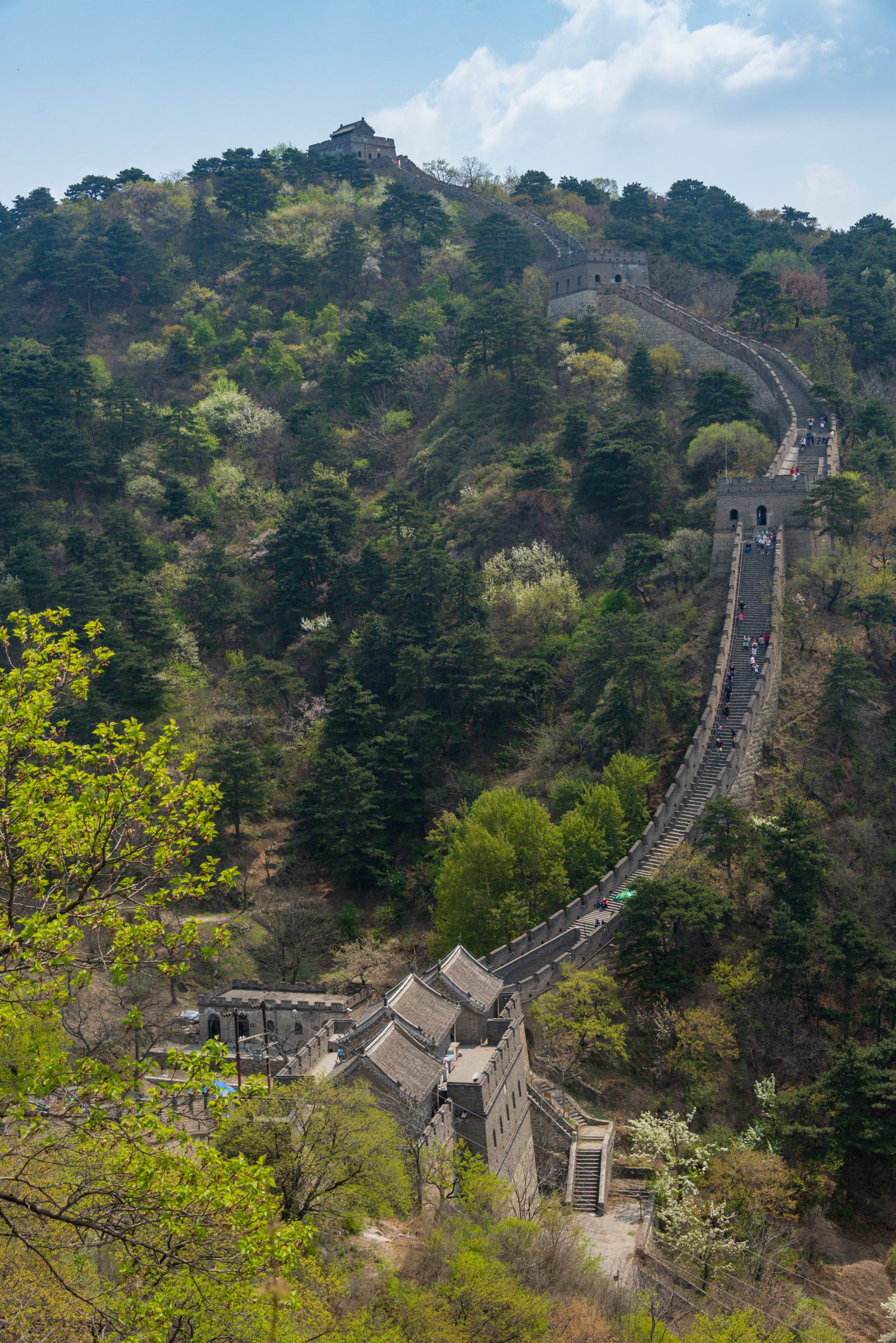 Mutianyu Great Wall above the forested hills outside Beijing