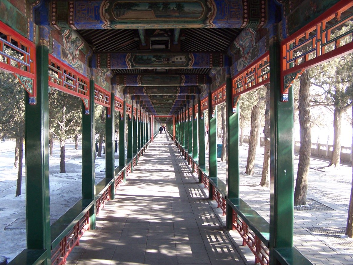 Painted Long Gallery walkway at the Summer Palace in Beijing.
