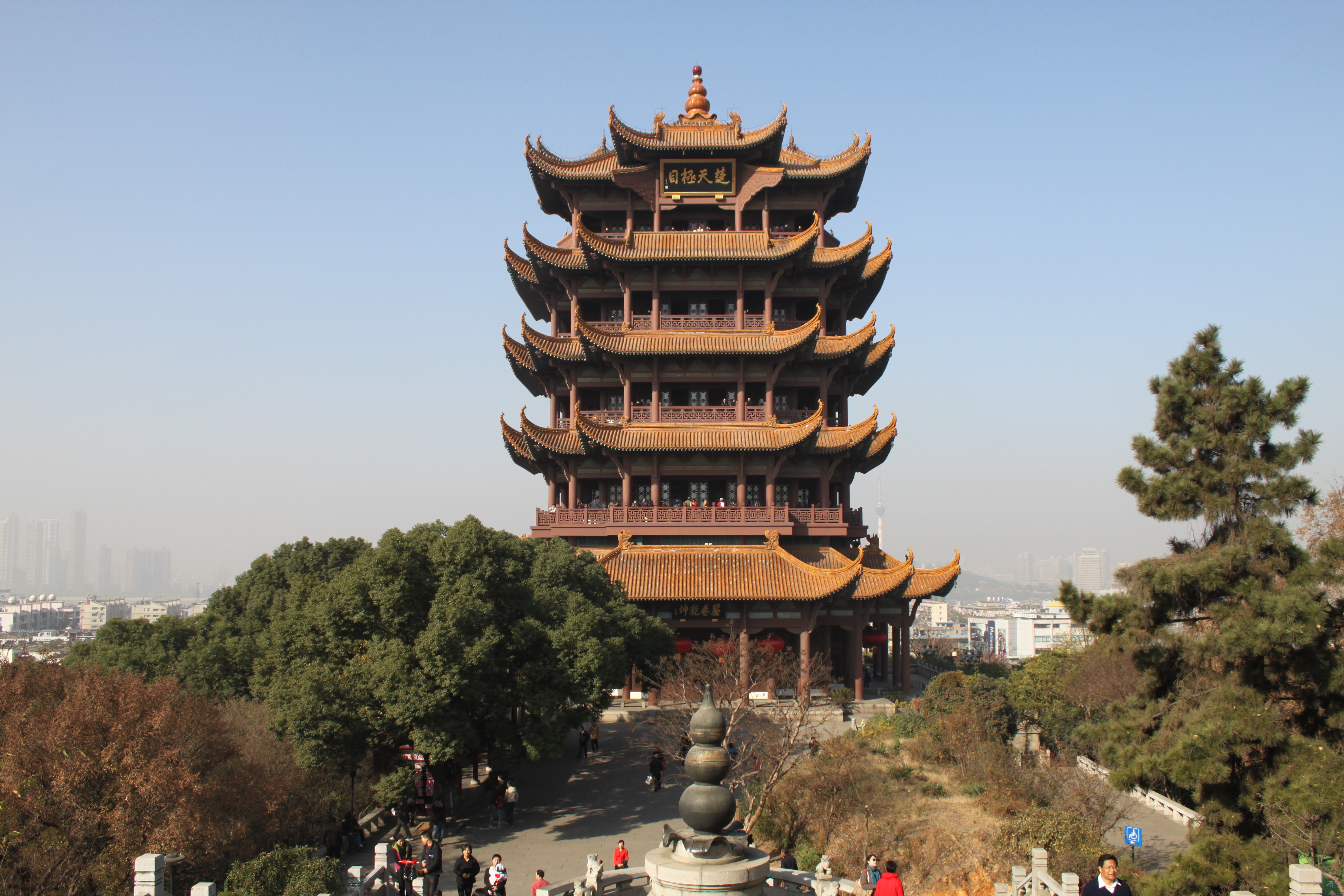 Yellow Crane Tower rising above Wuhan, a symbolic landmark that still anchors the city's older cultural memory.